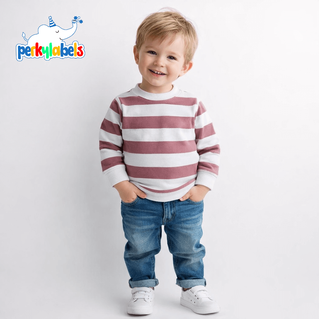 MAROON STRIPES SWEATSHIRT