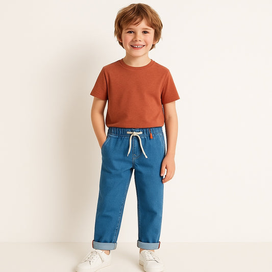 Orange loop denim trouser