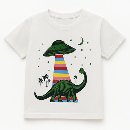 Dino Space white t-shirt