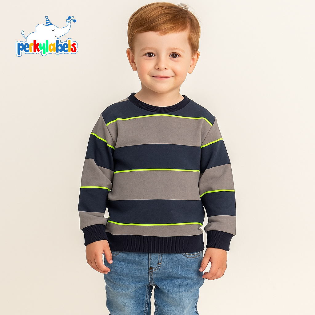 STRIPE BLACK & BROWN SWEATSHIRT