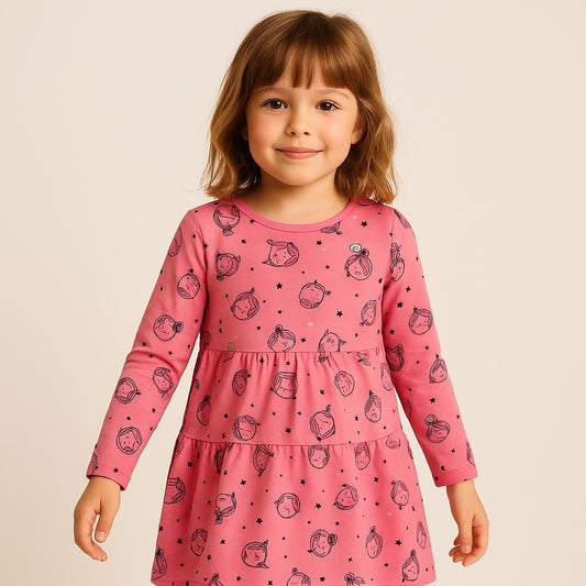 Cute girl pink frock