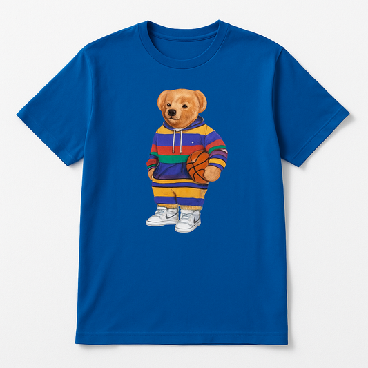 Printed bear blue t-shirt
