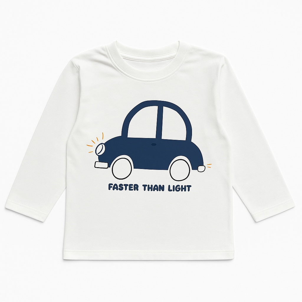 CAR PRINT WHITE T-SHIRT