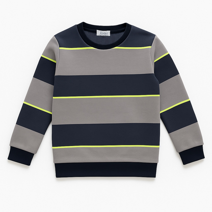 STRIPE BLACK & BROWN SWEATSHIRT