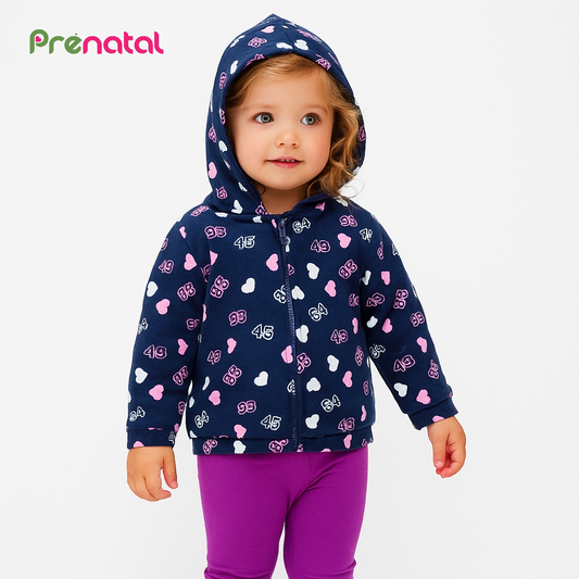 GLITTER HEART NAVY BLUE HOODIE