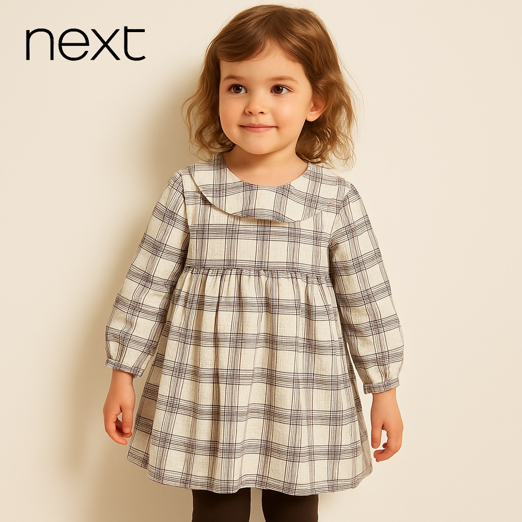 CHECK STRETCH COTTON FABRIC FROCK