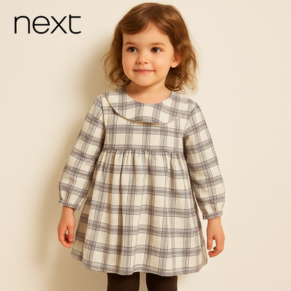 CHECK STRETCH COTTON FABRIC FROCK