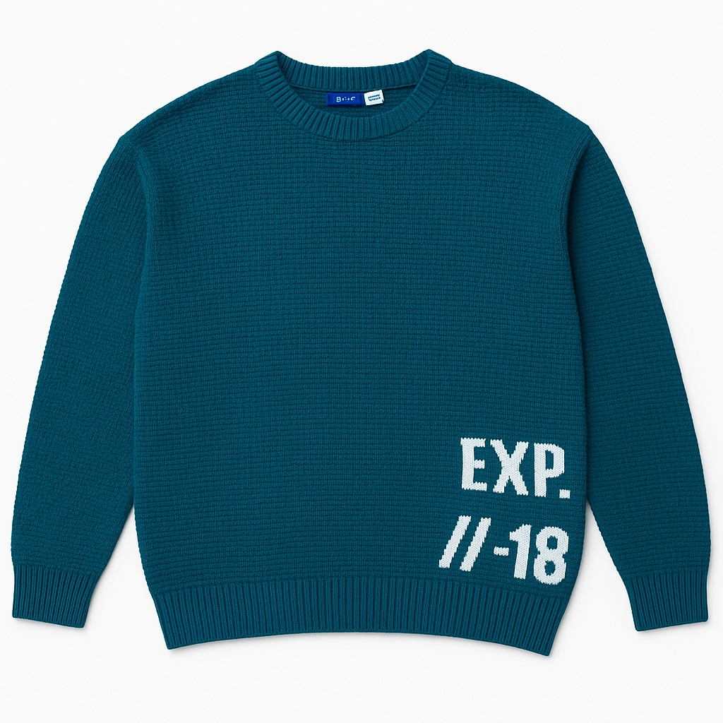 CHECK STYLE GREEN SWEATER