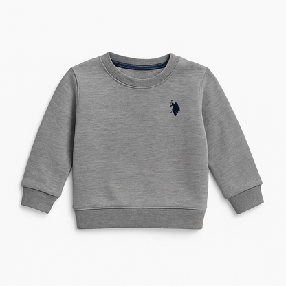 POLO POCKET PATCH GREY SWEATSHIRT