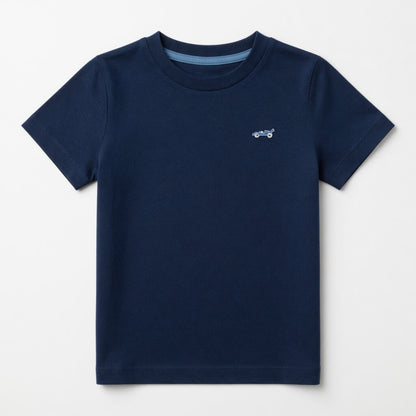 CAR EMBROIDERY NAVY BLUE T-SHIRT