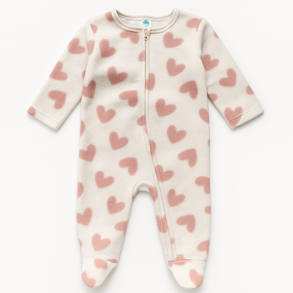 HEART PRINT ALLOVER WOOL ROMPER