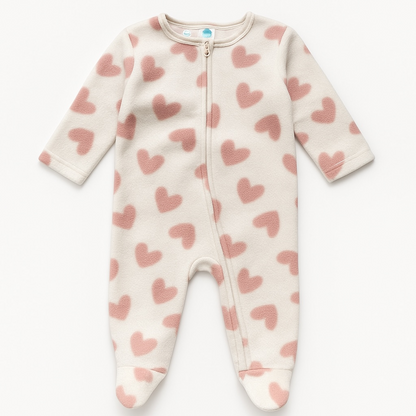 HEART PRINT ALLOVER WOOL ROMPER
