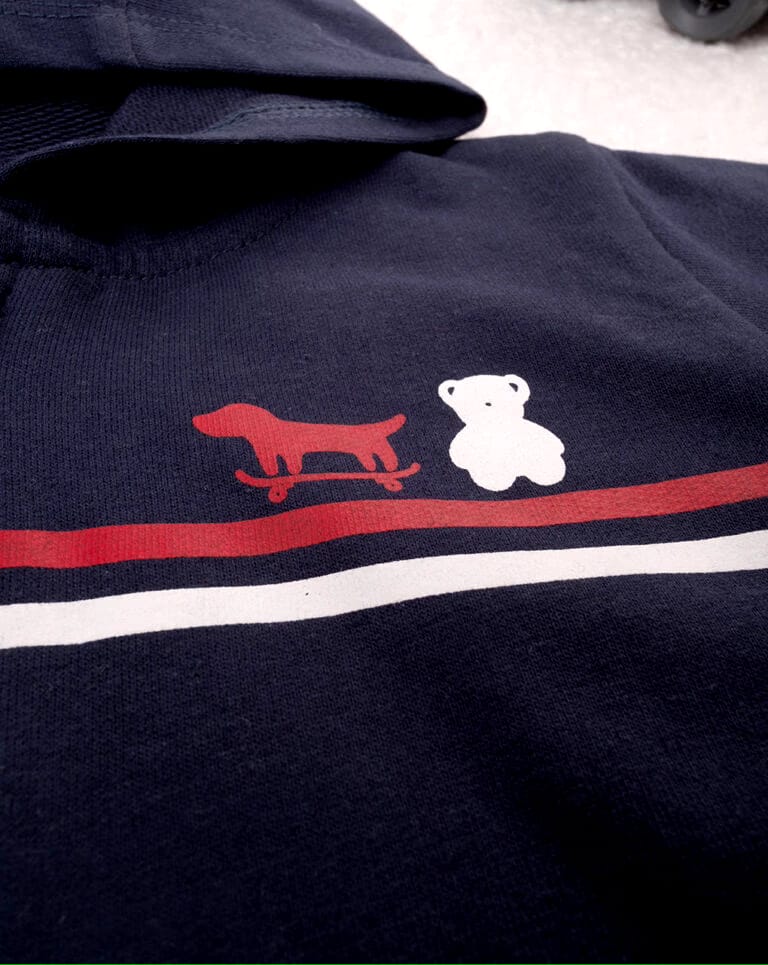 SKATING PUPPY ZIPPER HOOD
