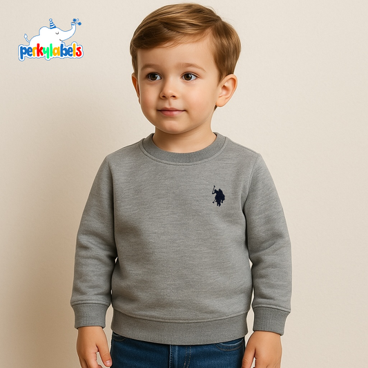 POLO POCKET PATCH GREY SWEATSHIRT