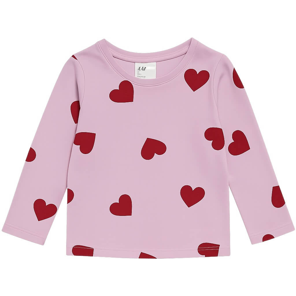 HEARTS ALLOVER PINK T-SHIRT