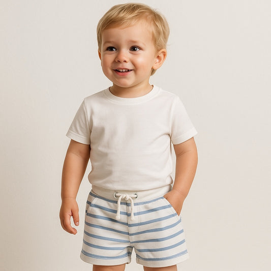 Light blue stripes shorts