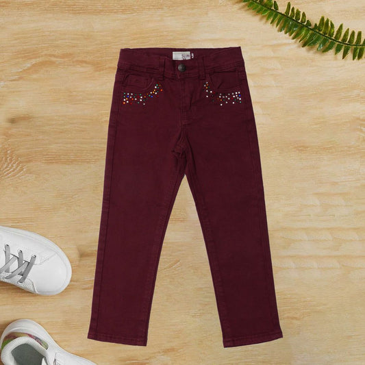 maroon cotton pant