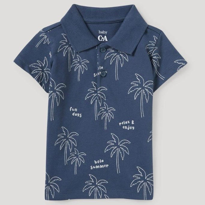 Beach polo shirt blue