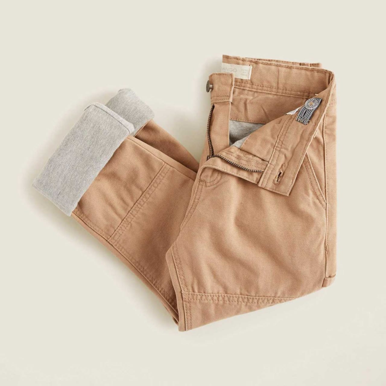 Khaki Cotton Jeans