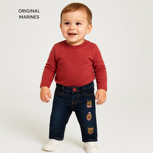 Embroidery denim pant