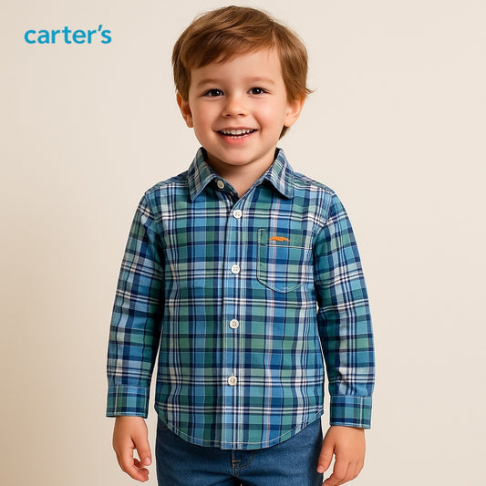 GREEN CHECK CAUSAL SHIRT