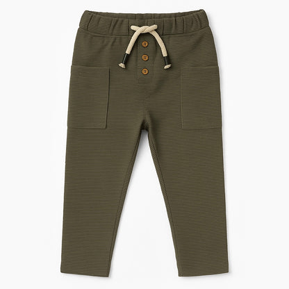 Grey lining button summer trouser