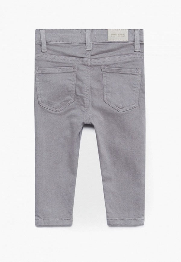 Pocket folded style grey denim pant