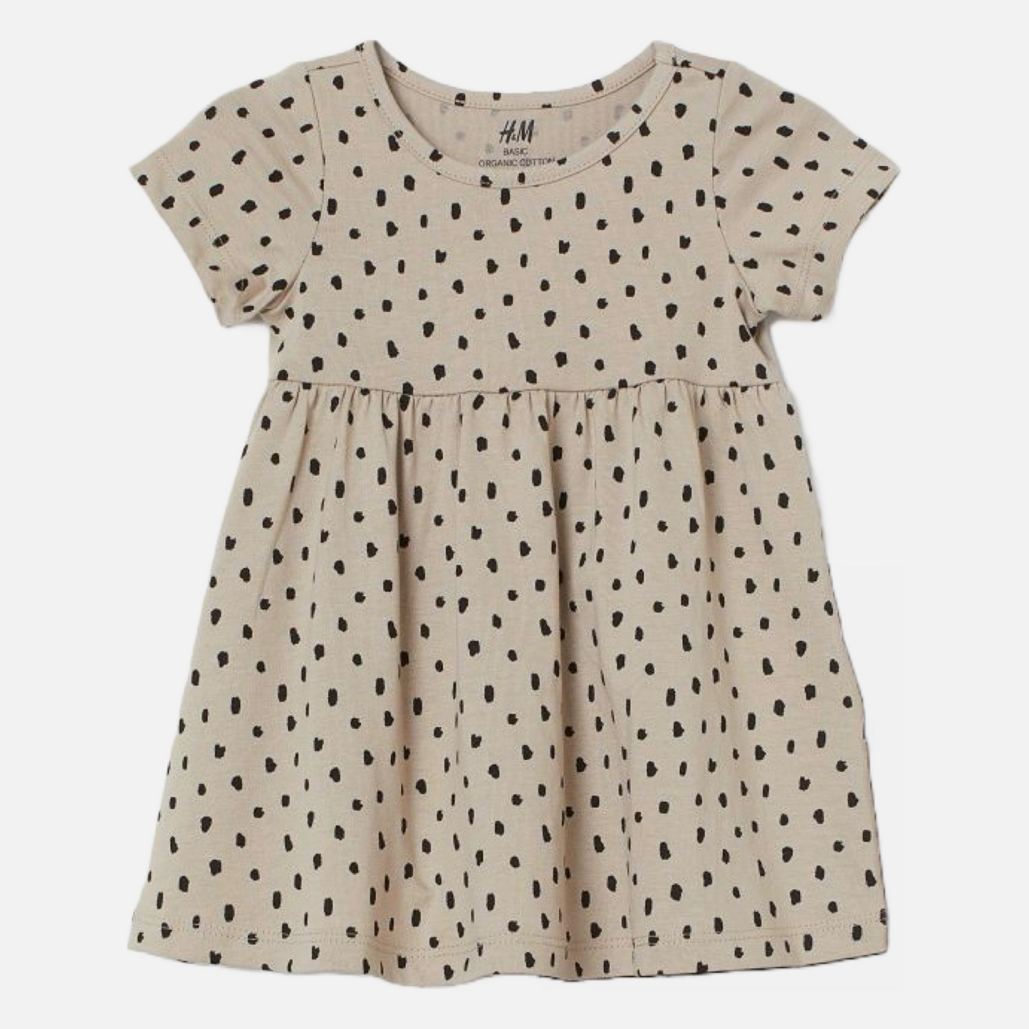 Hearts print brown frock