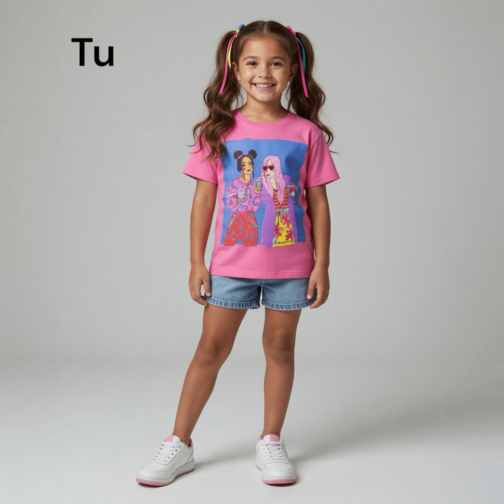 PINK PRINTED T-SHIRT