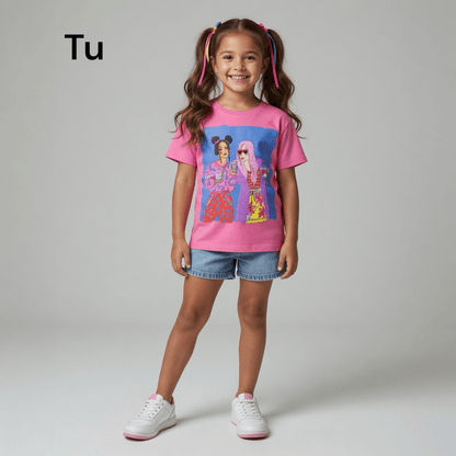 PINK PRINTED T-SHIRT