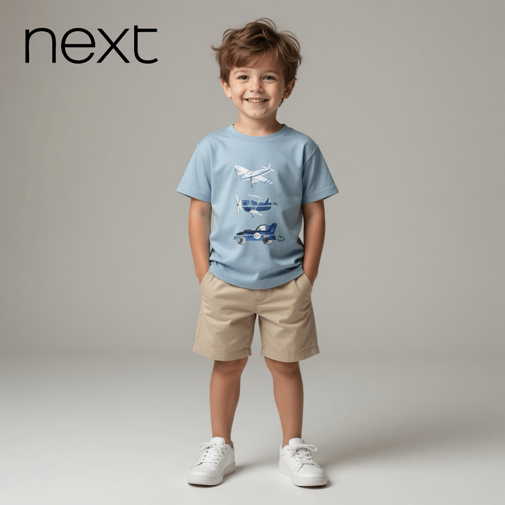 AEROPLANE PRINT LIGHT BLUE T-SHIRT