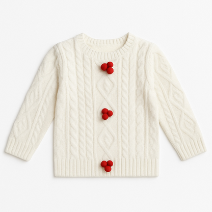 WHITE PATTERN FASHION SWEATER