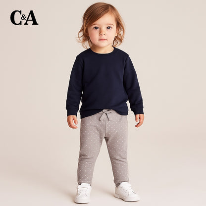 GREY DOTTED FLEECE TROUSER