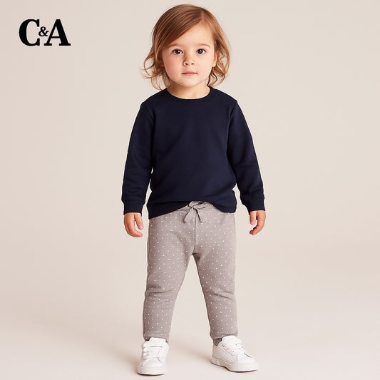 GREY DOTTED FLEECE TROUSER