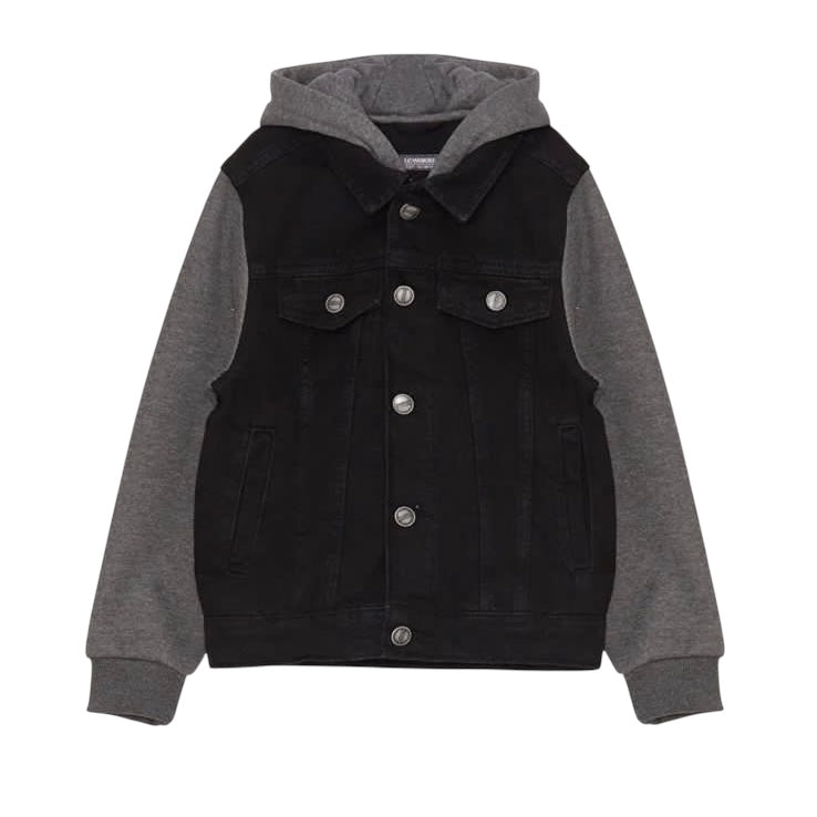 DENIM HOODED JACKET BLACK