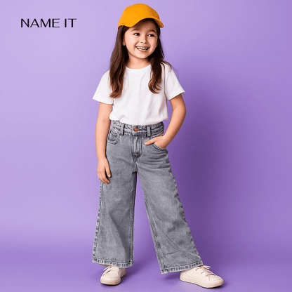 GREY LOOSE BOTTOM DENIM PANT