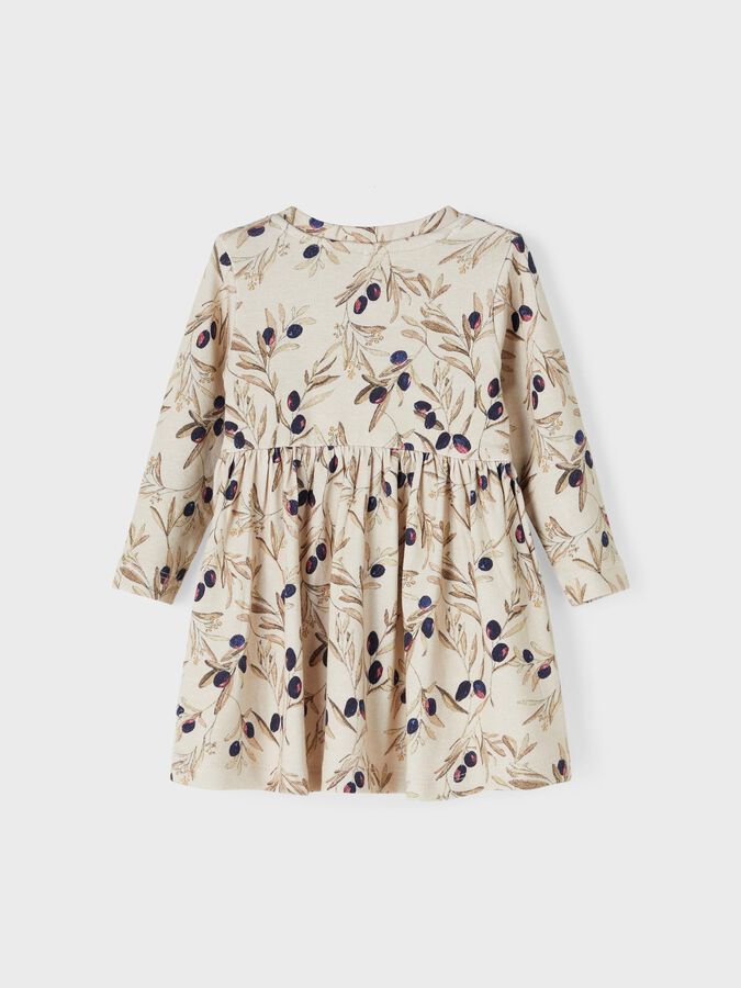 OLIVE FLOWER SOFT FABRIC FROCK