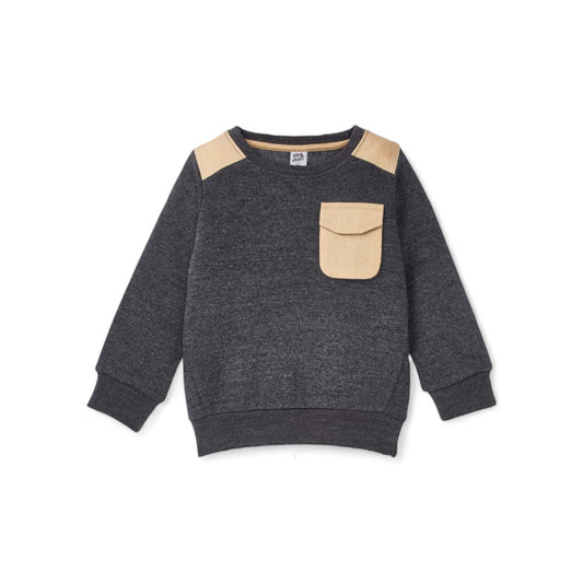 POCKET STYLE GREY SWEATSHIRT