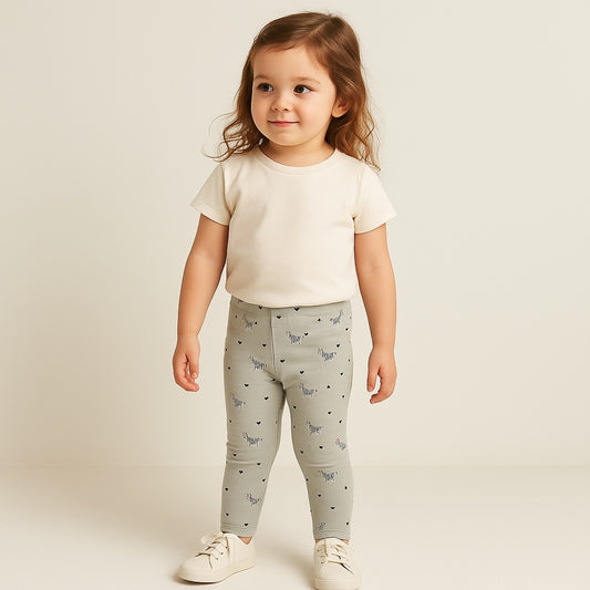 Zebra print light grey leggings