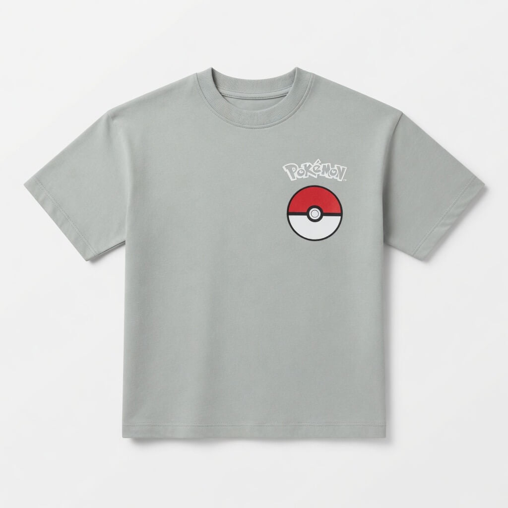 POKEMON LIGHT GREY T-SHIRT