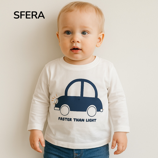 CAR PRINT WHITE T-SHIRT