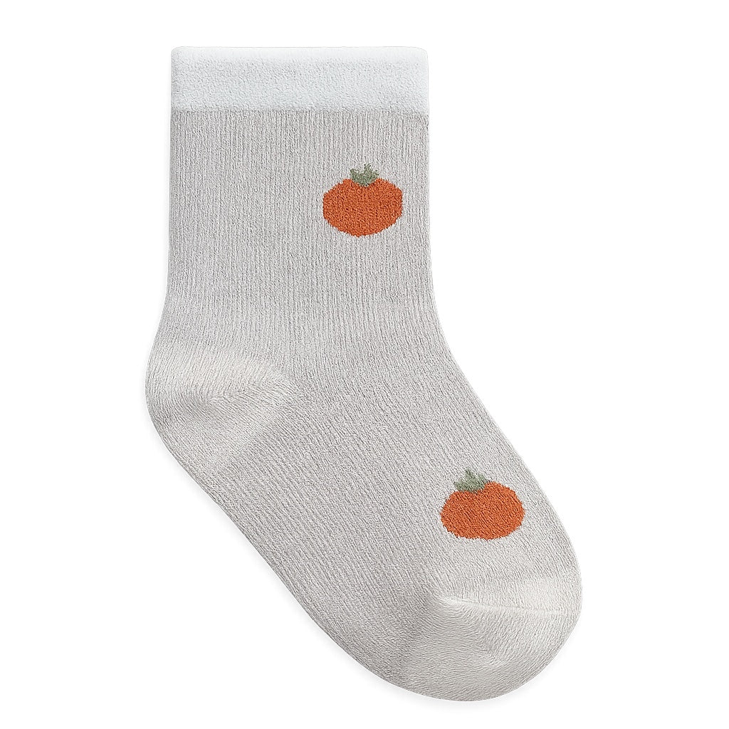 FRUIT PRINT LIGHT BROWN SOCKS