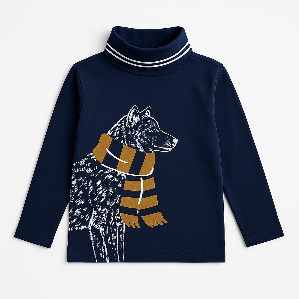 WOLF PRINT HIGH NECK