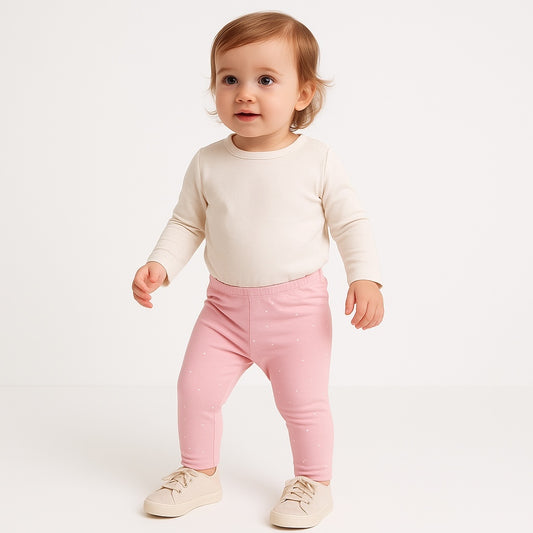 Polka baby pink leggings