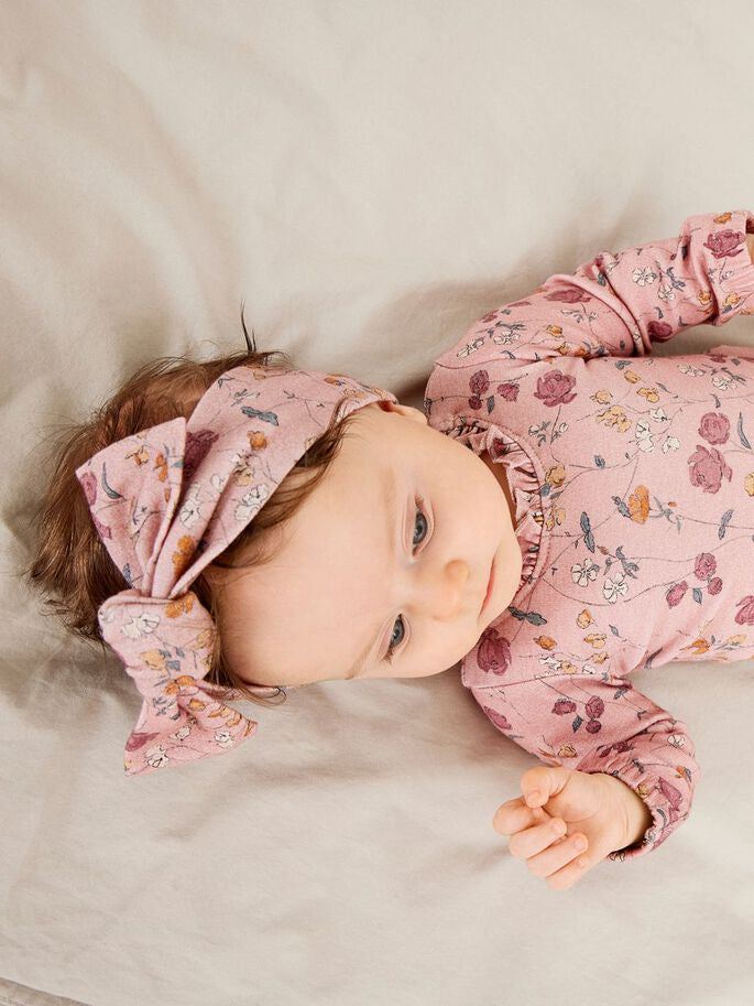 FLORAL PINK SOFT FABRIC FROCK