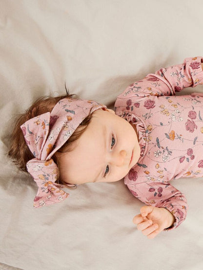 FLORAL PINK SOFT FABRIC FROCK