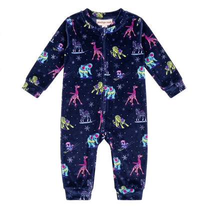 JUNGLE PRINT VELVET ROMPER