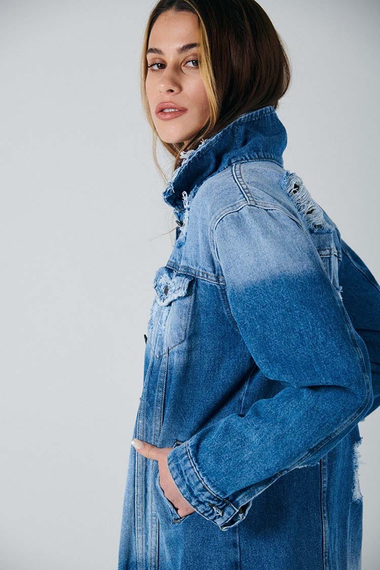 LADIES LONG DENIM JACKET