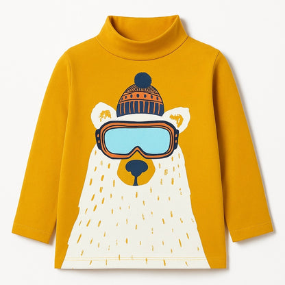 Polar bear high neck t-shirt koi