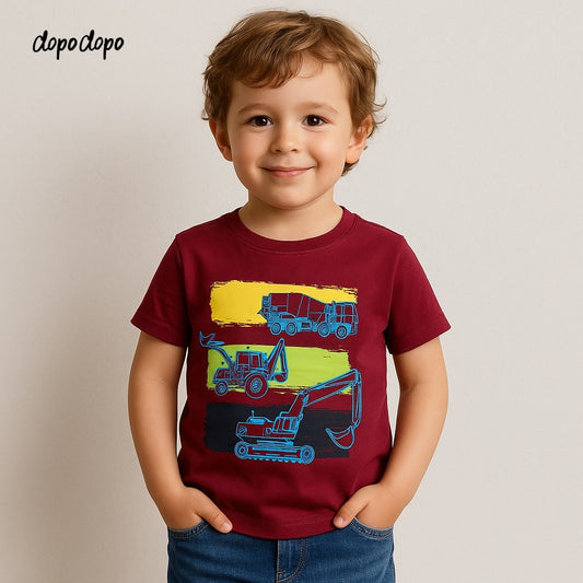 CONSTRUCTION MAROON T-SHIRT